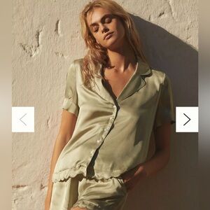 BHLDN Juniper Scalloped Short Pajamas Set